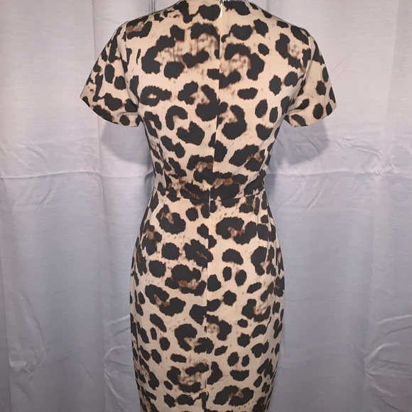 Banana Republic leopard pencil dress sz 2 - Picture 2 of 3